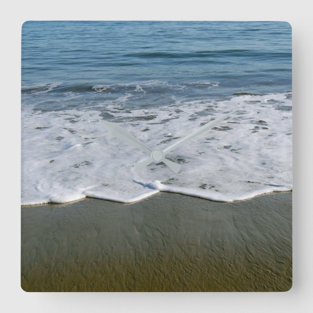 Reloj Cuadrado Playa/Arena/Ondas (Anverso)