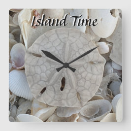 Reloj Cuadrado Playa de arena de Island Time