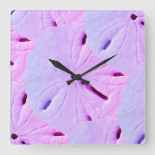 Reloj Cuadrado Playa de Dólar de Arena Rosa Púrpura Violeta Ombre