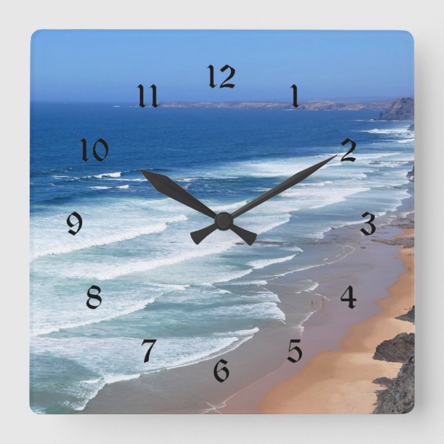 Reloj Cuadrado Playa del Algarve, Portugal (Anverso)
