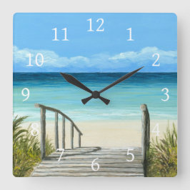 Reloj Cuadrado Playa del océano 147 con vistas al mar