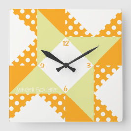 Reloj Cuadrado Plaza alada - Naranja