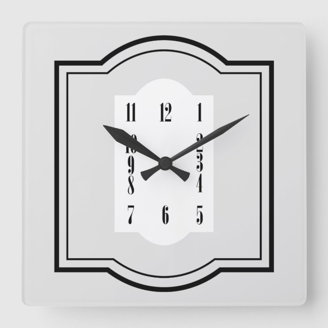 Reloj Cuadrado Plaza Art Deco (Anverso)