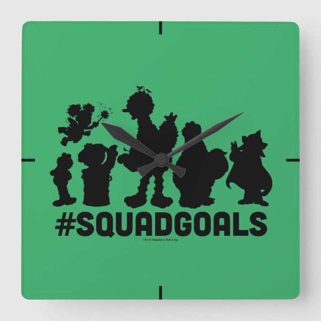 Reloj Cuadrado Plaza Sésamo - #SquadGoals (Anverso)