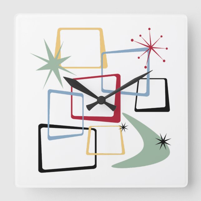 Reloj Cuadrado Plazas de la era atómica Boomerang Starburst Mid C (Anverso)