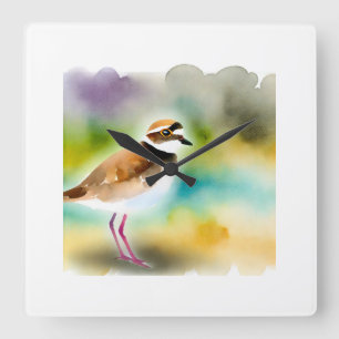 Reloj Cuadrado Plover Bird 190724AREF137 - Watercolor