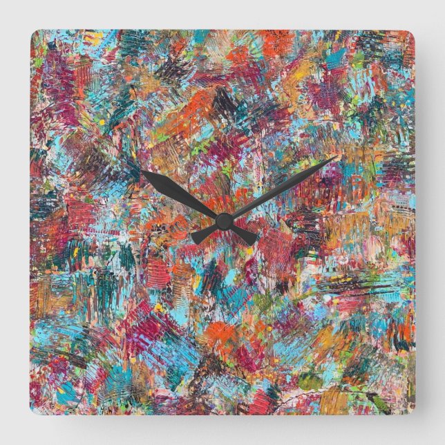 Reloj Cuadrado Plum Crazy Wall Clock (Anverso)