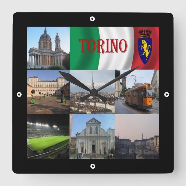 Reloj Cuadrado PMT012 TURIN, Mosaic, Piamonte, Italia, (Anverso)