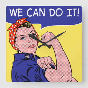 Reloj Cuadrado ¡Podemos Hacerlo! Rosie the Riveter Pop Art Remix