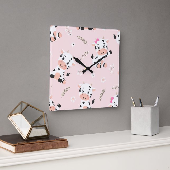 Reloj Cuadrado Poder de la vaca (Oficina)