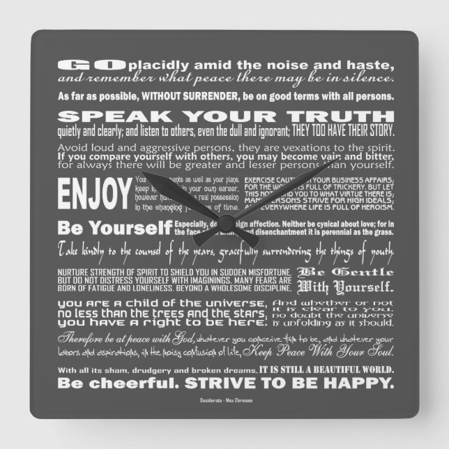 Reloj Cuadrado Poesía del verso del Poesy del poema de los (Anverso)