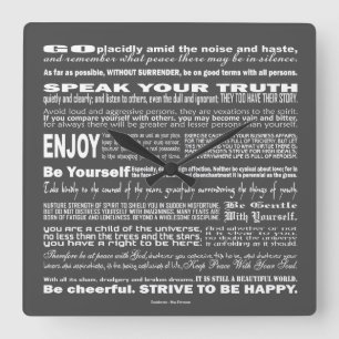 Reloj Cuadrado Poesía del verso del Poesy del poema de los