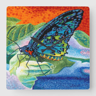 Reloj Cuadrado Poised Butterfly II