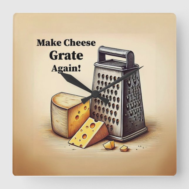 Reloj Cuadrado Política graciosa y cursi (Anverso)