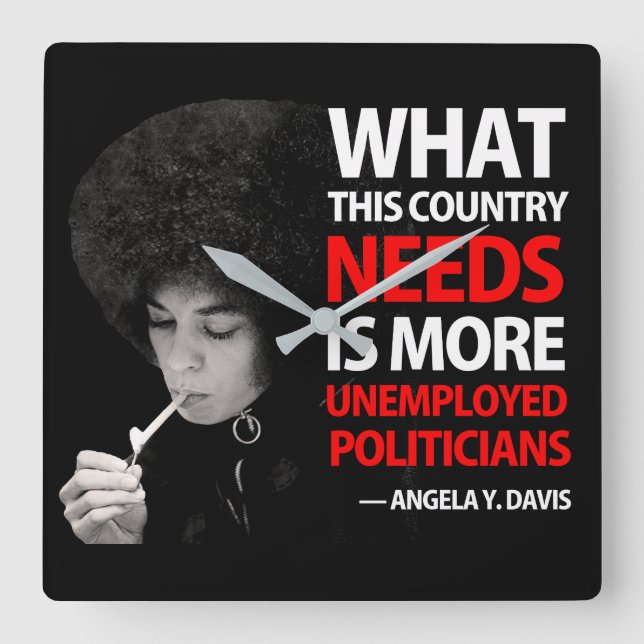 Reloj Cuadrado Políticos parados - Angela Davis (Anverso)