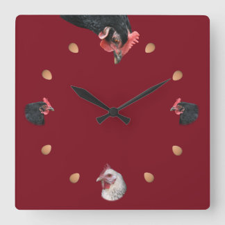 Reloj Cuadrado Pollo y huevo