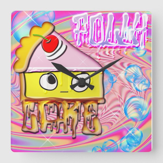 Reloj Cuadrado Polly Cake - Tortina (Anverso)