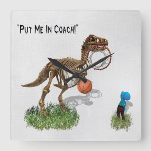Reloj Cuadrado "Ponme en entrenador" Dinosaurios