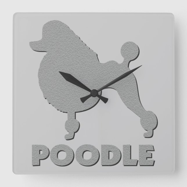 Reloj Cuadrado Poodle (Anverso)