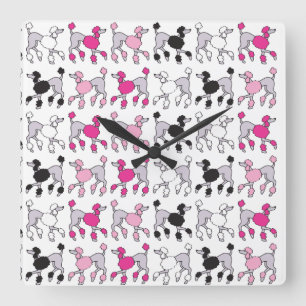 Reloj Cuadrado POODLE CHAOS Square Wall Clock