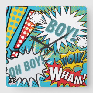 Reloj Cuadrado Pop Art Baby Boy