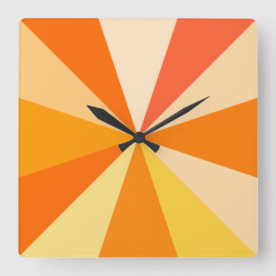 Reloj Cuadrado Pop Art Modern 60 Rayos Geométricos divertidos en 