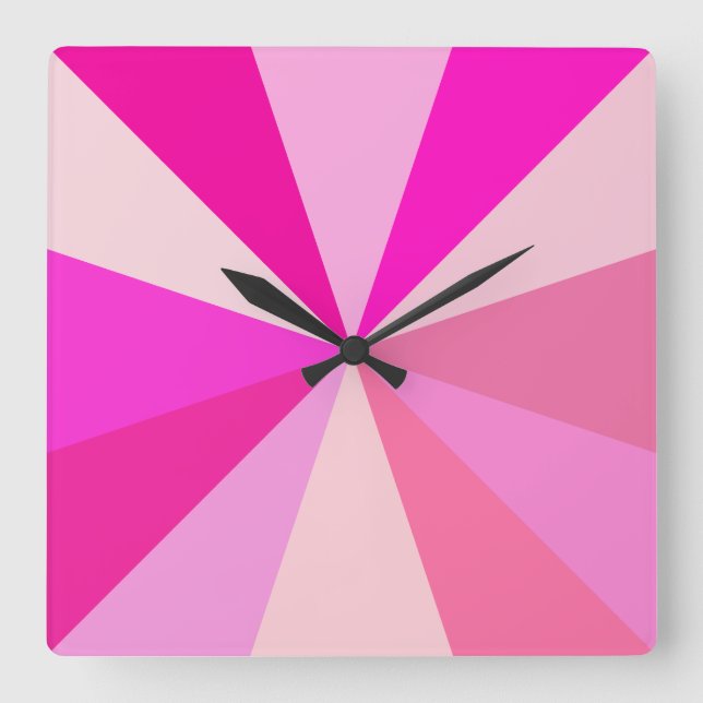 Reloj Cuadrado Pop Art Modern 60 Rays Geométricos divertidos en r (Anverso)