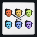 Reloj Cuadrado Pop Art Poe<br><div class="desc">Pop Art Poe (Edgar Allan Poe)</div>