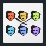 Reloj Cuadrado Pop Art Poe<br><div class="desc">Pop Art Poe (Edgar Allan Poe)</div>