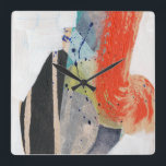 Reloj Cuadrado Pop Quirk I<br><div class="desc">Pop Quirk I de Jennifer Goldberger. Se han utilizado diversas texturas,  colores y formas para crear una obra de arte moderno. | 161804FN</div>