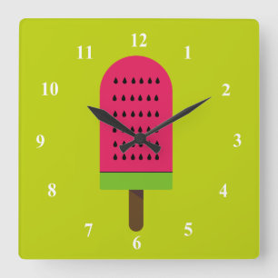 Reloj Cuadrado Popsicity fruity sandía de arte pop