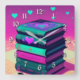 Reloj Cuadrado Por El Amor De Los Libros
