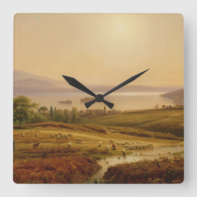 Reloj Cuadrado Por la mañana en Lago Maggiore (Anverso)