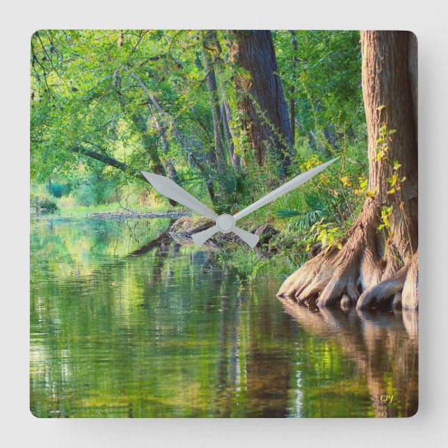 Reloj Cuadrado Por la noche en Cypress Creek (Anverso)