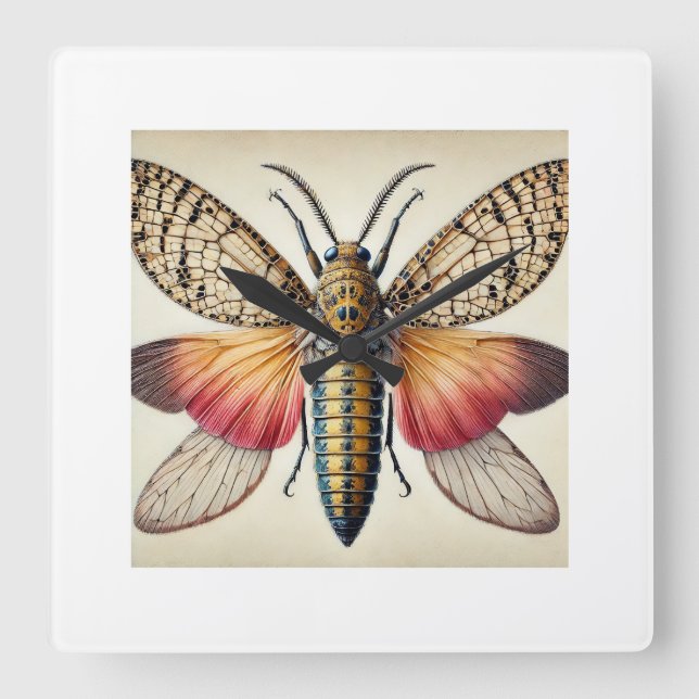 Reloj Cuadrado Porphyrochroa Insect 070824IREF241 - Watercolor (Anverso)