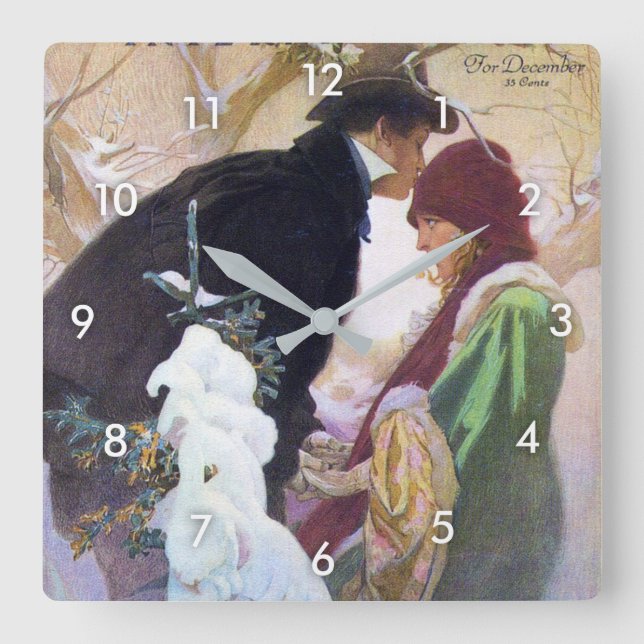 Reloj Cuadrado Portada internacional del corazón, Alphonse Mucha (Anverso)