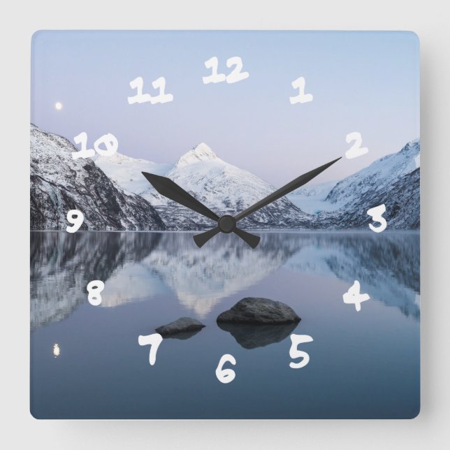 Reloj Cuadrado Portage Lake Twilight (Anverso)