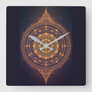 Reloj Cuadrado Portal de la Luz Infinita – Un Mandala Sagrado