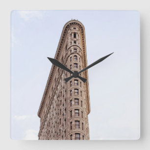 Reloj Cuadrado Postal de construcción de Flatiron