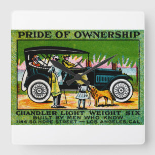 Reloj Cuadrado poster de Automóviles de Chandler 1914