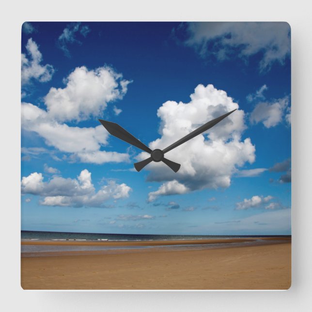 Reloj Cuadrado Poster de Holkham Beach Norfolk England (Anverso)