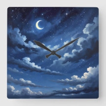 Póster del cielo creciente estrellado - Estilo de