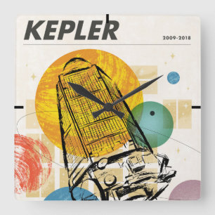 Reloj Cuadrado Poster del telescopio espacial Kepler.