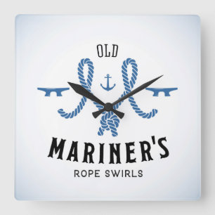 Reloj Cuadrado Poster viejo del marino
