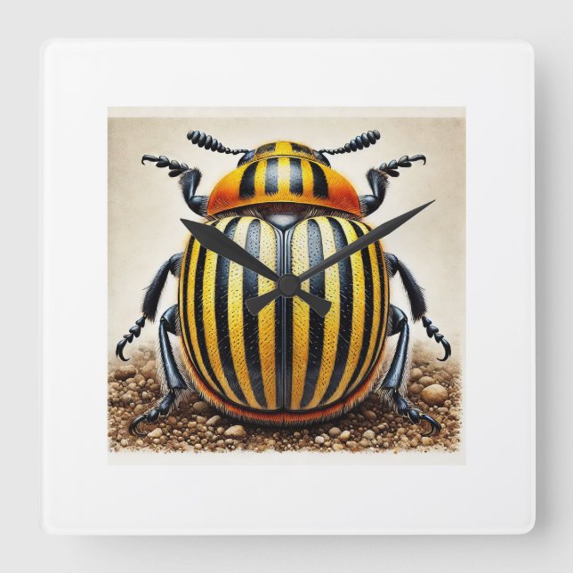 Reloj Cuadrado Potato beetle Leptinotarsa decemlineata 310824IREF (Anverso)