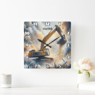 Reloj Cuadrado Potencia de excavación: construcción, polvo, cielo