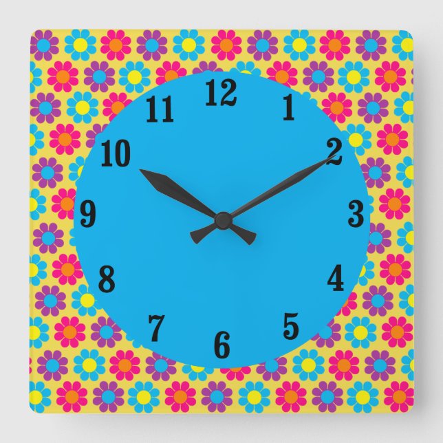 Reloj Cuadrado Potencia de flor (Anverso)