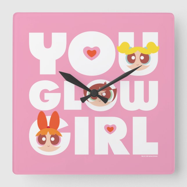 Reloj Cuadrado Powerpuff Girls: You Glow Girl (Anverso)
