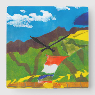 Reloj Cuadrado Prayer Flags II