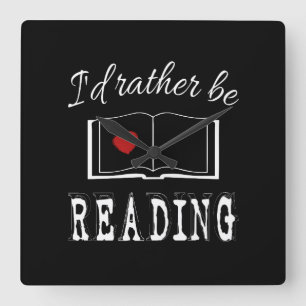 Reloj Cuadrado Prefiero estar leyendo